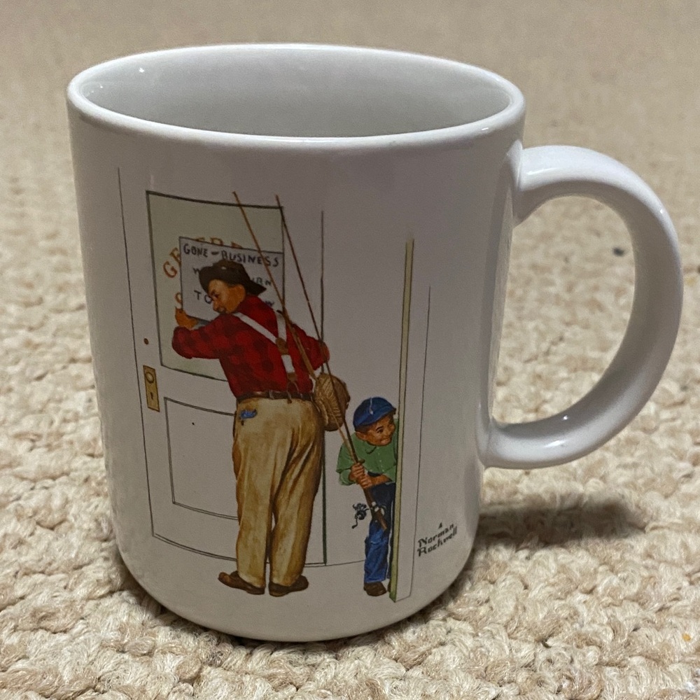 Norman Rockwell “closed for Business”  museum collection inc. coffee mug vintage